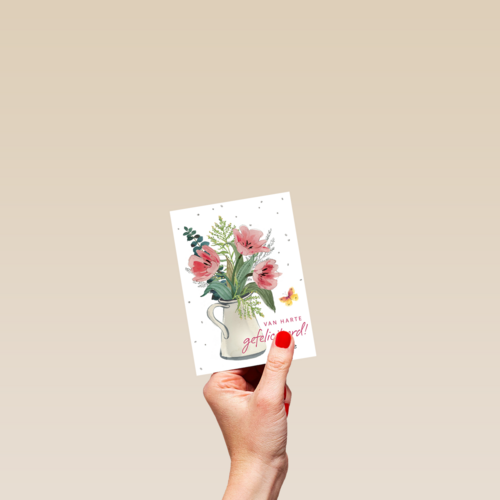 watercolor bloemen in vaas