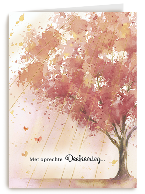 Kaart Hallmark | Condoleance Kaarten Herinnering | Condoleance Oprechte Deelneming Boom Roze