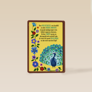 Compliment kaart trots als een pauw mijlpaal
