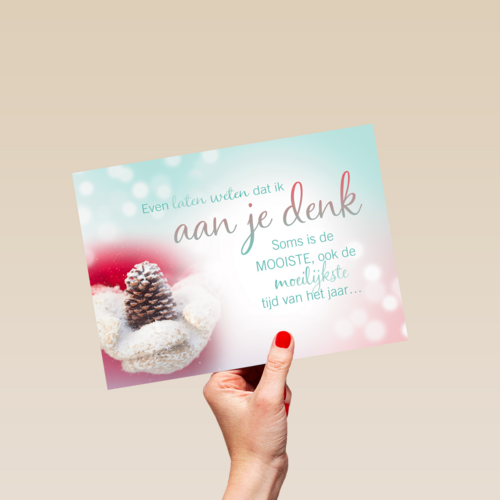 Kerstkaart tekst Ik denk aan je