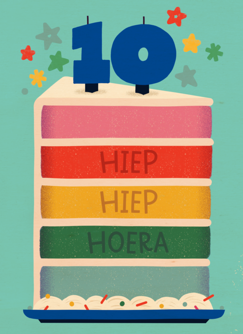 Houten Kaart Verjaardagskaarten Kaart Met Leeftijden | Hiep Hiep Hoera 10 Jaar Jongen