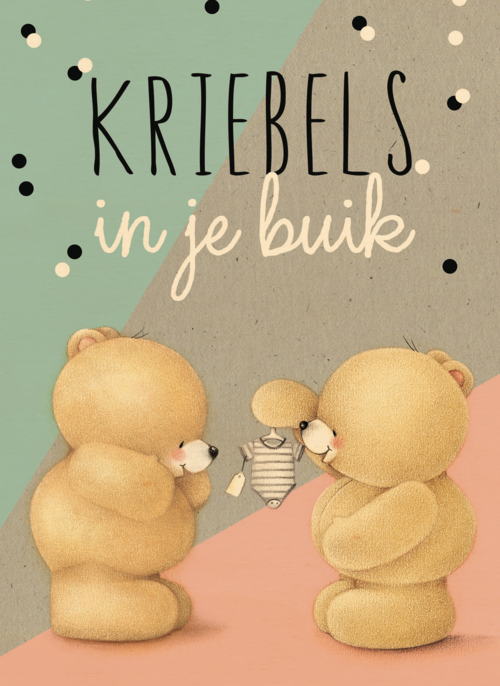 Houten Kaart Zwangerschap Felicitatie | Houten Kaart Hallmark | Zwangerschap Felicitatie | Forever Friends Kriebels In Je Buik
