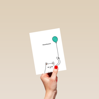 Verjaardagskaart Kat Feestbeest