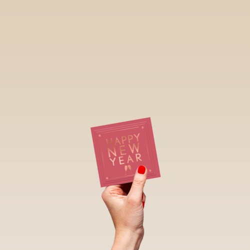 nieuwjaarskaart hip gouden letters happy new year