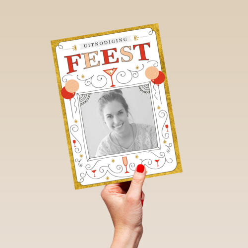 fotokaart uitnodiging feest