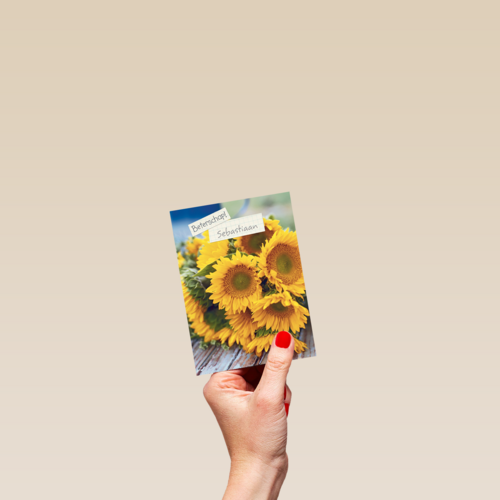 beterschapskaart met zonnebloemen