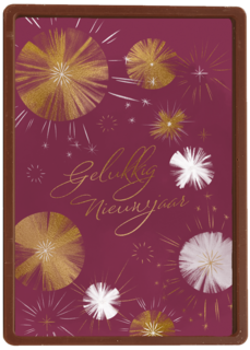 gelukkig nieuwjaar met goud op bourdeauxrood