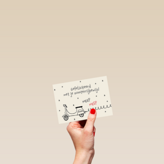 Scooter rijbewijs kaart gefeliciteerd