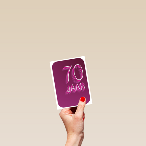 Verjaardagskaart 70 jaar karmijn