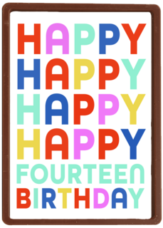 happy fourteenth birthday with these colours