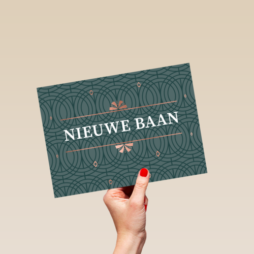 nieuwe baan kaart stijlvol