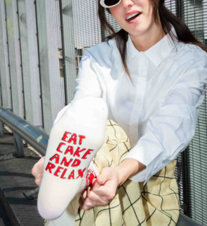 Eat My Socks Eat Cake and Relax Sokken