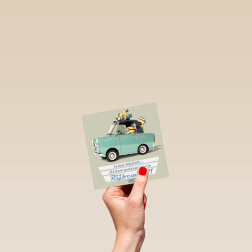 minions jij bent geslaagd voor je rijbewijs