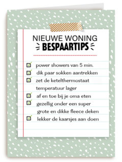 Nieuwe woning kaart bespaartips