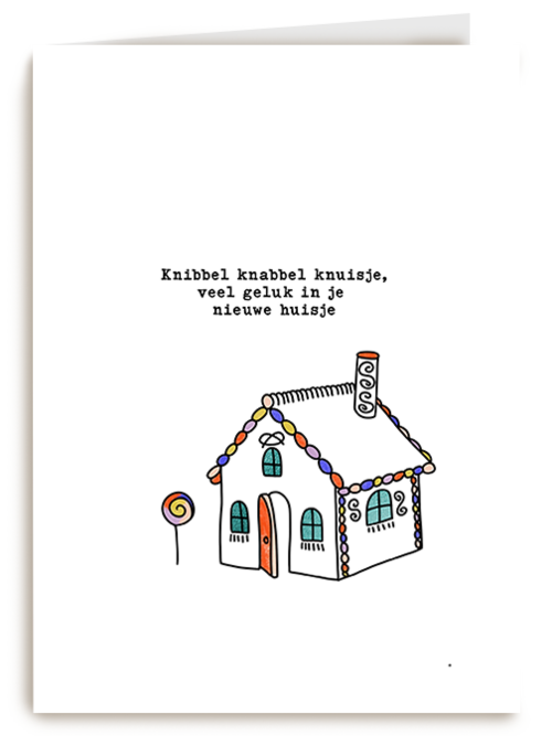 Kaart Hallmark | Felicitatie Nieuwe Woning | Nieuw Huis Knibbel Knabbel Knuisje