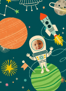 deze kleine astronaut is jarig