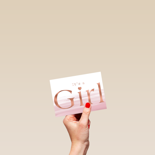 its a girl with metallic text