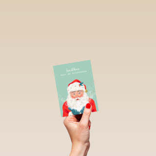 Kerstkaart kerstman kerstkus