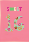 Verjaardagskaart roze sweet 16 tiener meisje