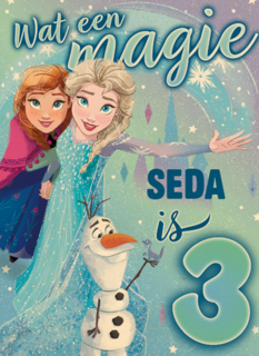Wat een magie verjaardagskaart Frozen