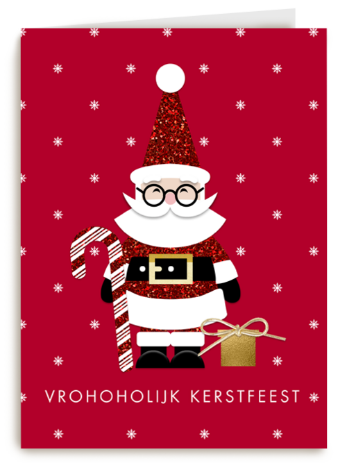 kerstkaart klassiek vrohoholijk kerstfeest