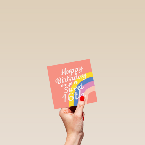 happy birthday 16 met deze regenboog