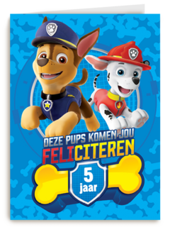 Paw Patrol kaart deze pups komen jou feliciteren