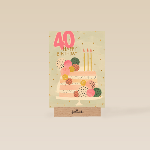 40 happy birthday met taart