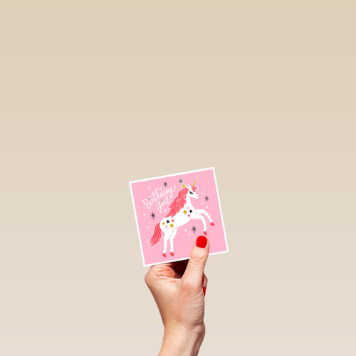 Verjaardagskaart tiener meisje Birthdaygirl met unicorn
