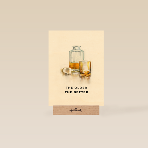 verjaardgskaart met whiskey the older the better