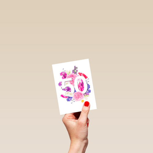 Verjaardagskaart 50 bloemen