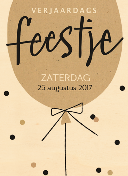 Houten Kaart Verjaardagsfeest Feest | Verjaardagsfeest Verjaardagsfeestje
