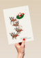 zakelijke kerstkaart met kerstman en rendieren