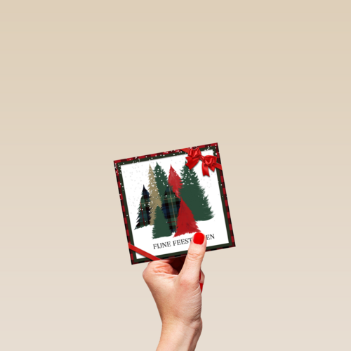 Kerstkaart klassiek kerstbomen
