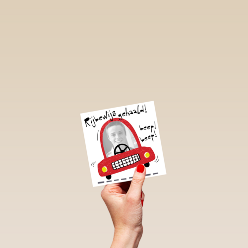 fotokaart rijbewijs rode auto
