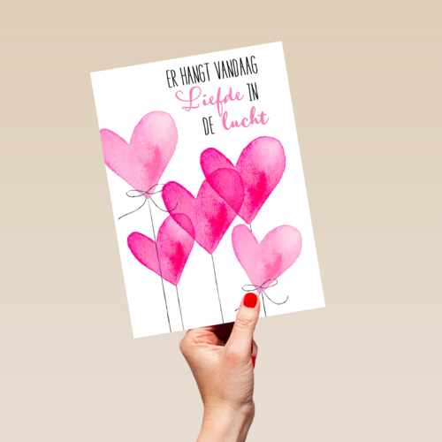Trouwdagkaart Er hangt vandaag liefde in de lucht