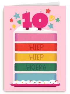 Hiep Hiep Hoera 10 jaar meisje