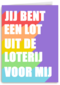 Liefde kaart lot uit de loterij