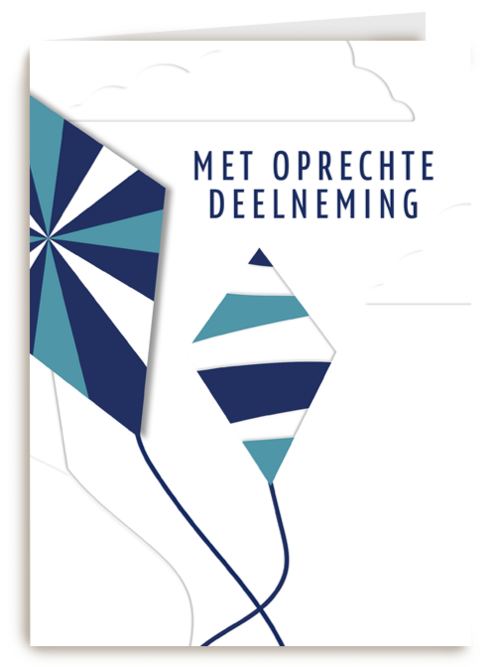 Condoleance kaart vlieger met op rechte deelneming