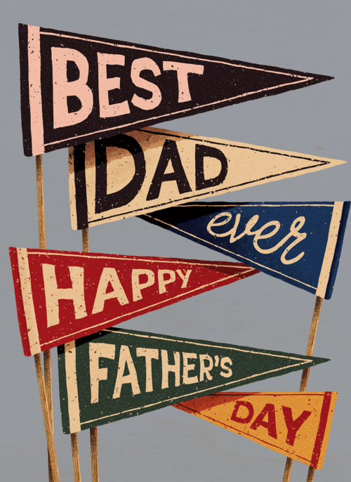 Houten Kaart Vaderdag | Hallmark | Houten Kaart Hallmark | Vaderdag | Best Dad Ever Happy Fathers Day Flags