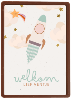 Geboorte felicitatie met raket