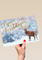 Rendier kerstkaart winter tafereel