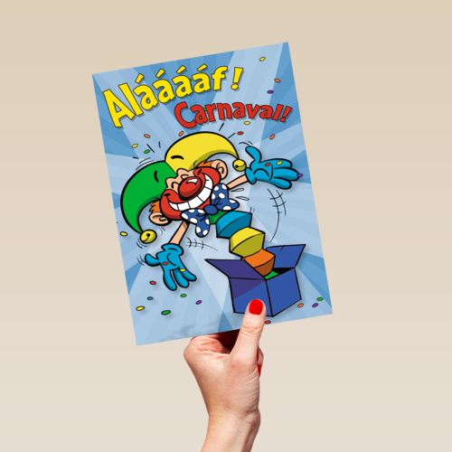 carnavalskaart alaaaf clown uit box