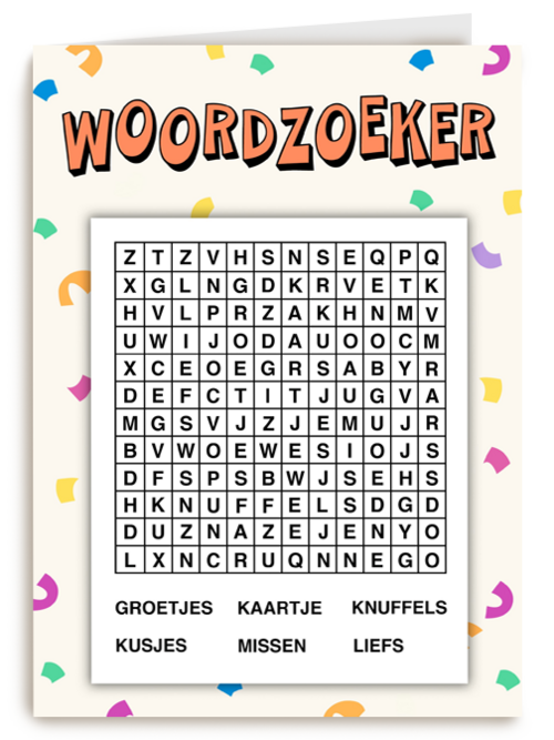 kaart voor kinderen woordzoeker spelletje corona quarantaine