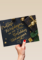 Kerstkaart chique zwart goud