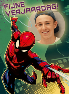 Fotokaart verjaardag Spiderman