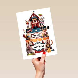 verjaardag kaart folio happy birthday circus