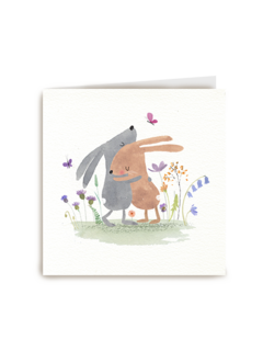 Condoleance konijntjes knuffelen