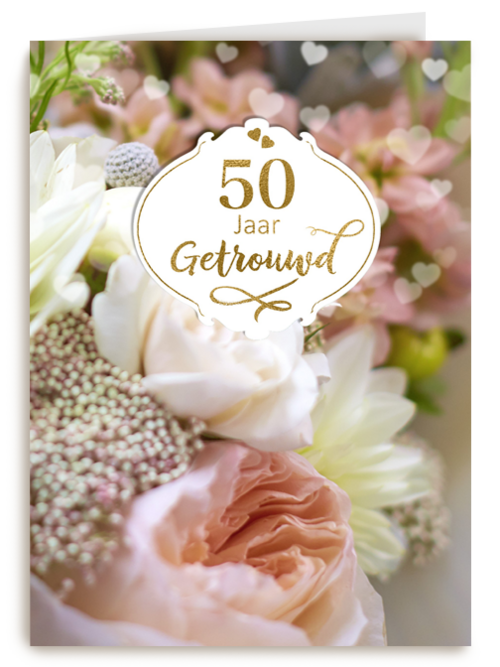 Huwelijkskaart 50 jaar getrouwd