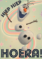 Frozen verjaardagskaart Olaf hiep hiep hoera
